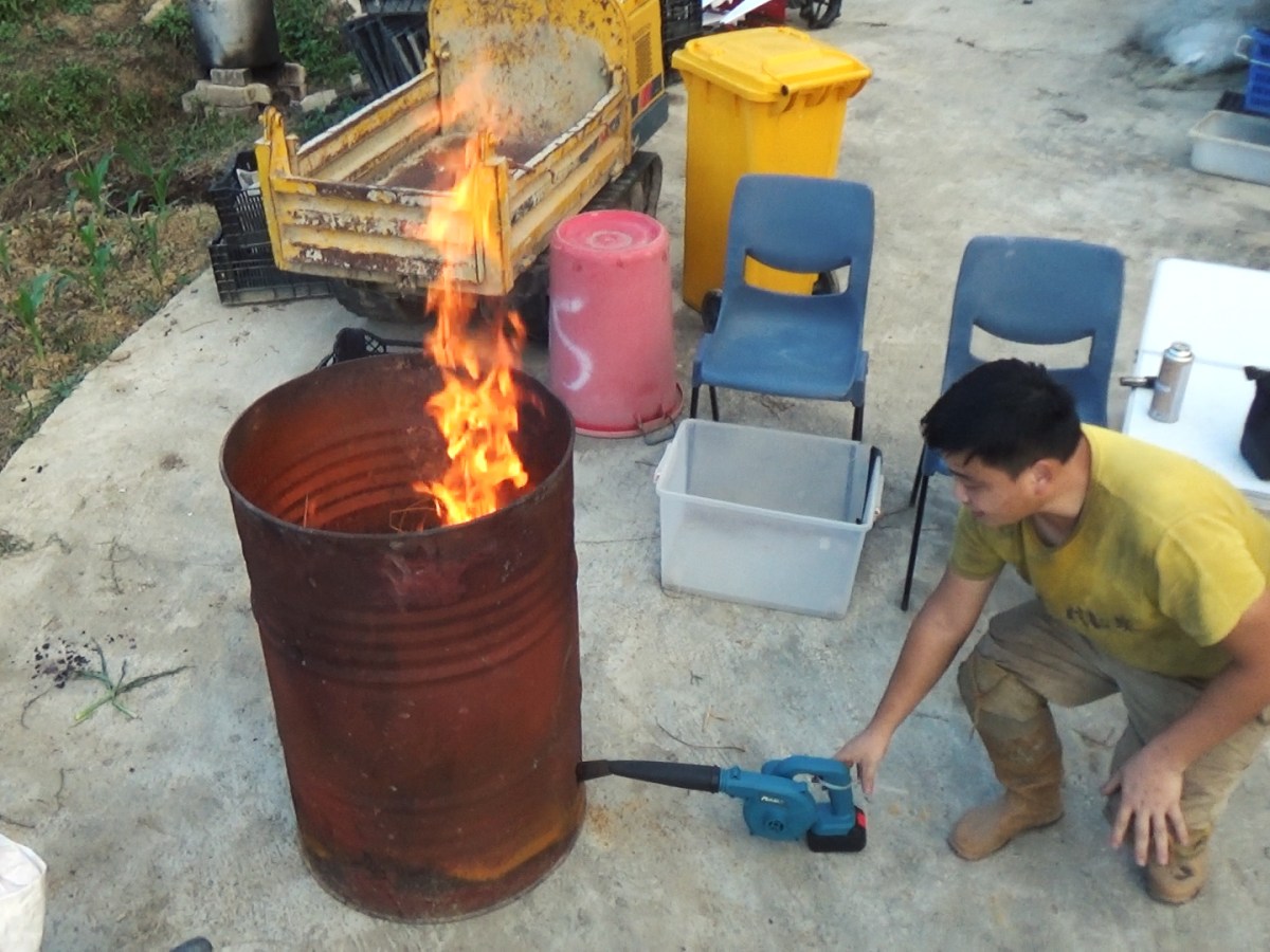 碳化穀殼草木灰